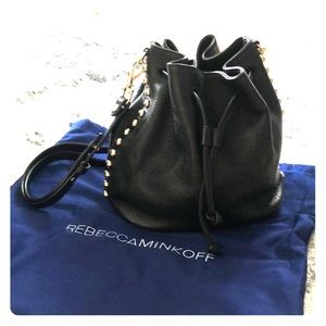 Rebecca minkoff bucket bag with gold stud